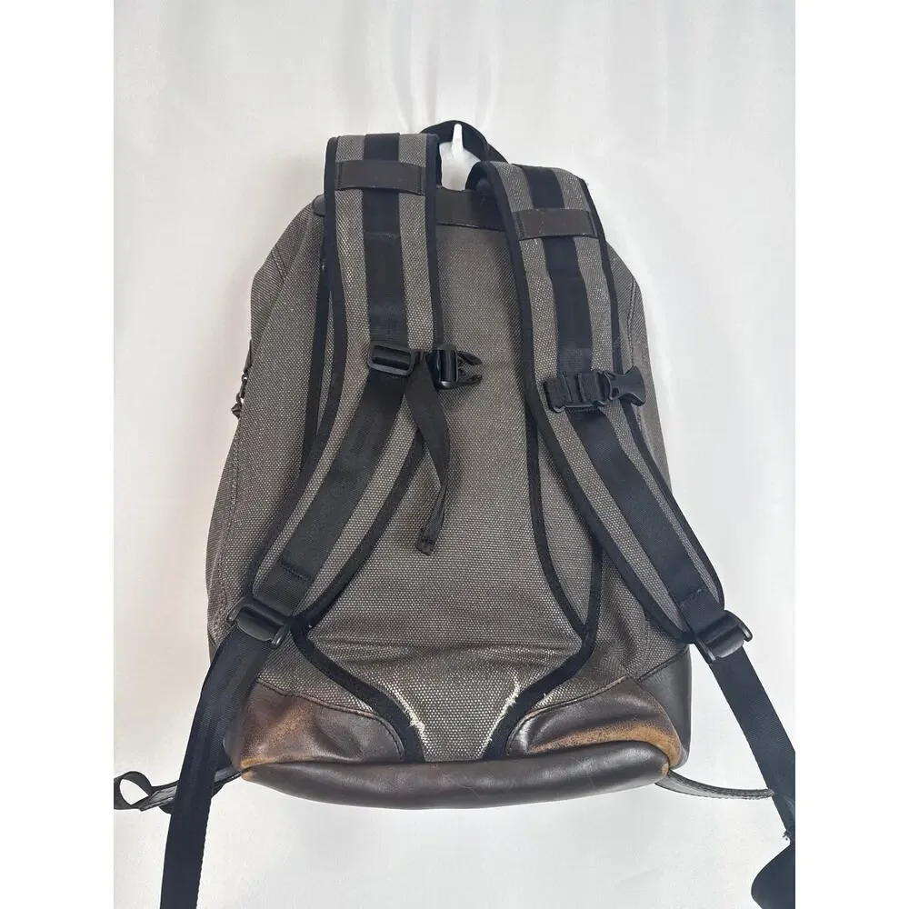VAEL Rucksack Distressed Leather Canvas Backpack Copper Hardware